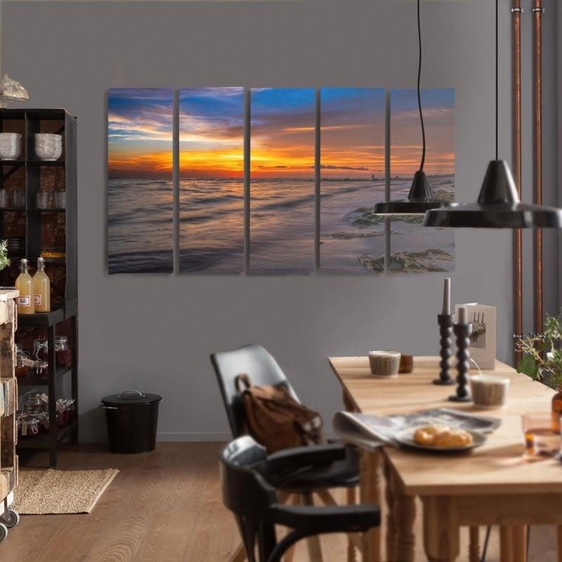 Kanva no 5 daļām - Type C, Sunset On The Beach 3 Home Trends DECO