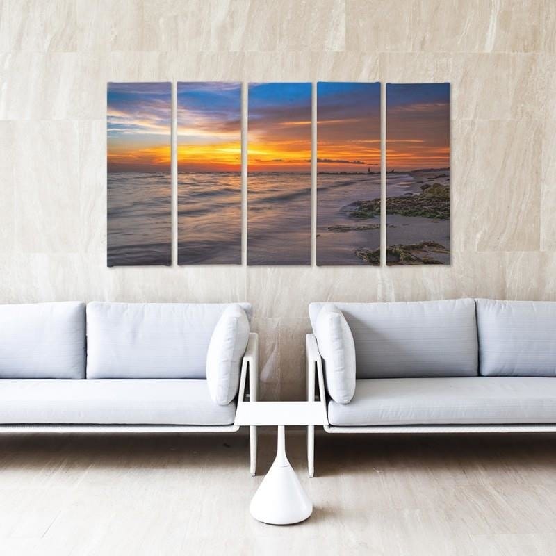 Kanva no 5 daļām - Type C, Sunset On The Beach 3 Home Trends DECO