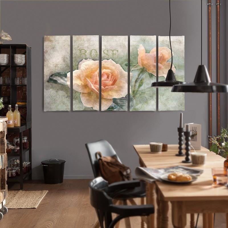Kanva no 5 daļām - Type C, Tea Roses Home Trends DECO