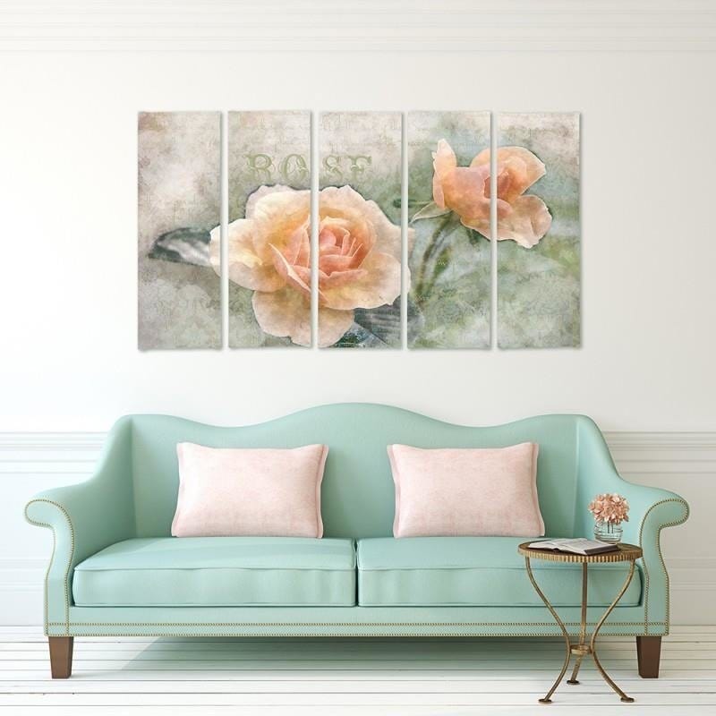 Kanva no 5 daļām - Type C, Tea Roses Home Trends DECO