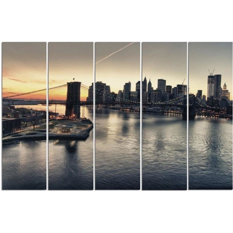 Kanva no 5 daļām - Type C, The Brooklyn Bridge In New York City Home Trends DECO