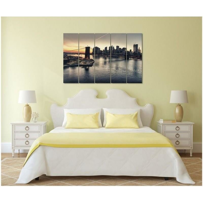 Kanva no 5 daļām - Type C, The Brooklyn Bridge In New York City Home Trends DECO