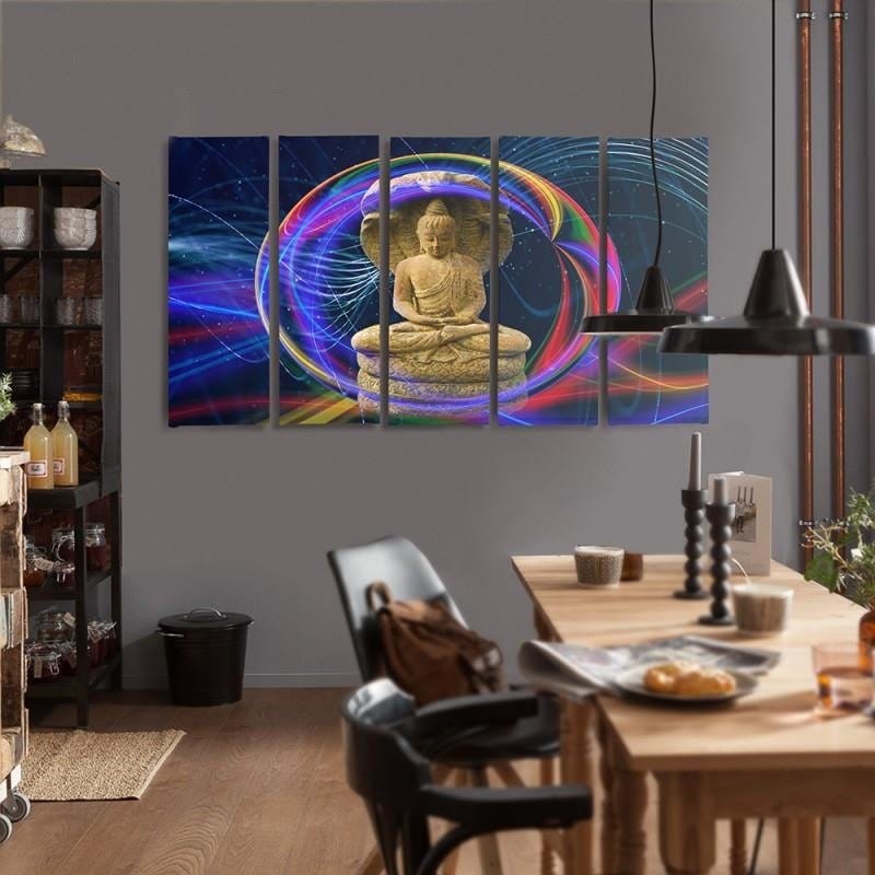 Kanva no 5 daļām - Type C, The Buddha On An Abstract Background Home Trends DECO