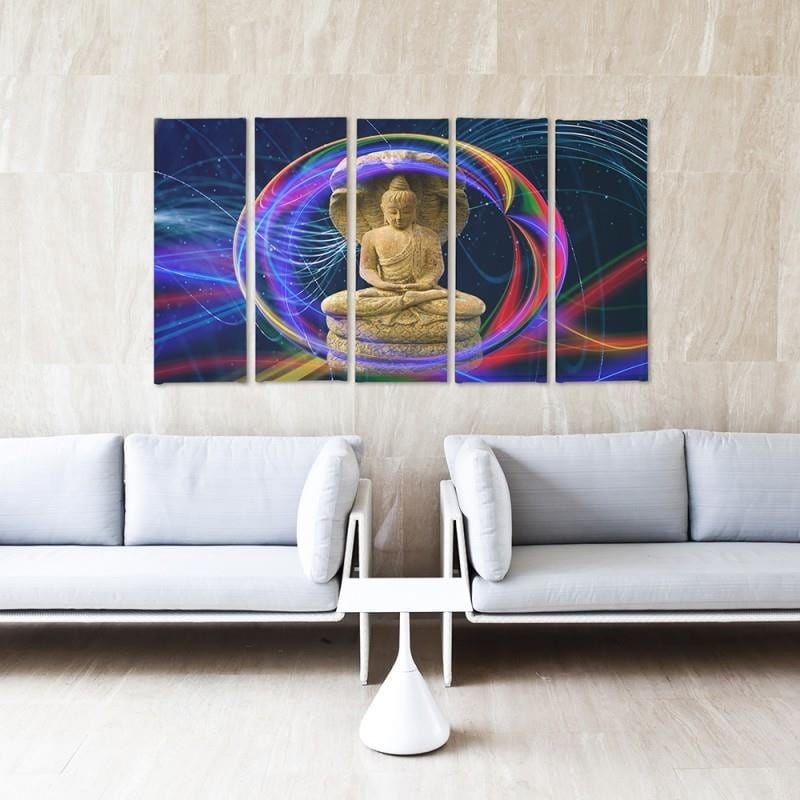 Kanva no 5 daļām - Type C, The Buddha On An Abstract Background Home Trends DECO