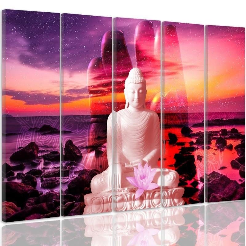 Kanva no 5 daļām - Type C, The Buddha On Background Of Ocean Home Trends DECO