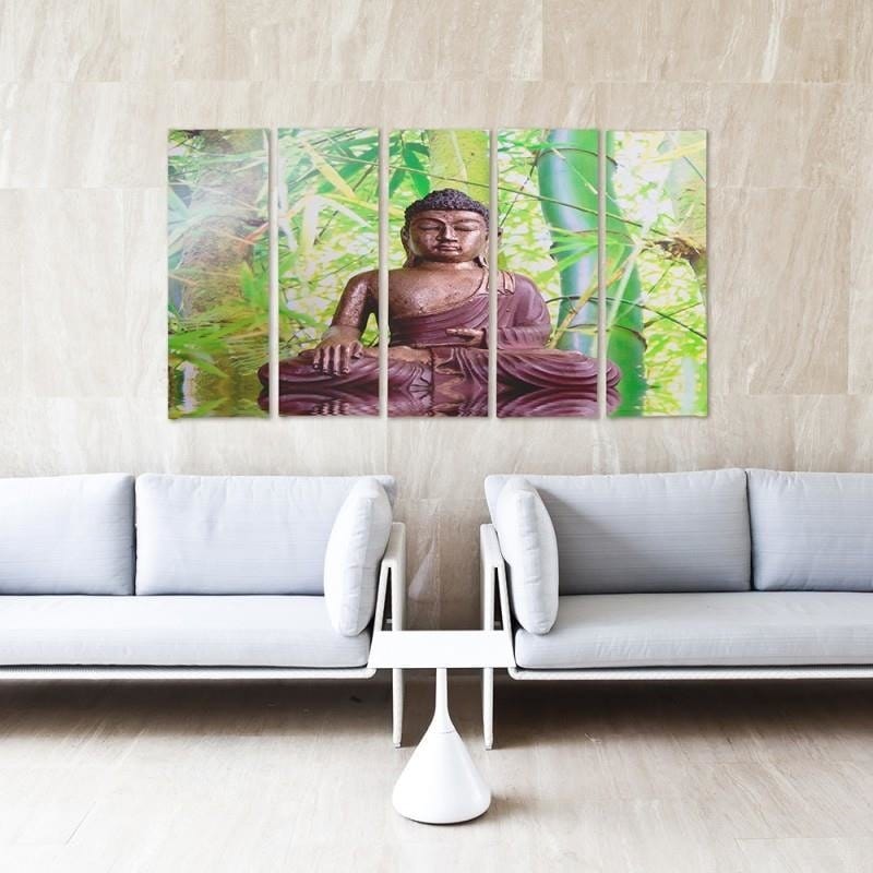 Kanva no 5 daļām - Type C, The Buddha On The Background Of Bamboo Home Trends DECO