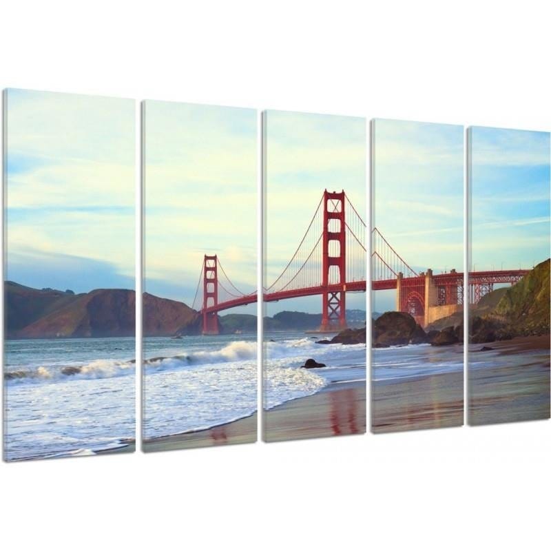 Kanva no 5 daļām - Type C, The Golden Gate Bridge Home Trends DECO