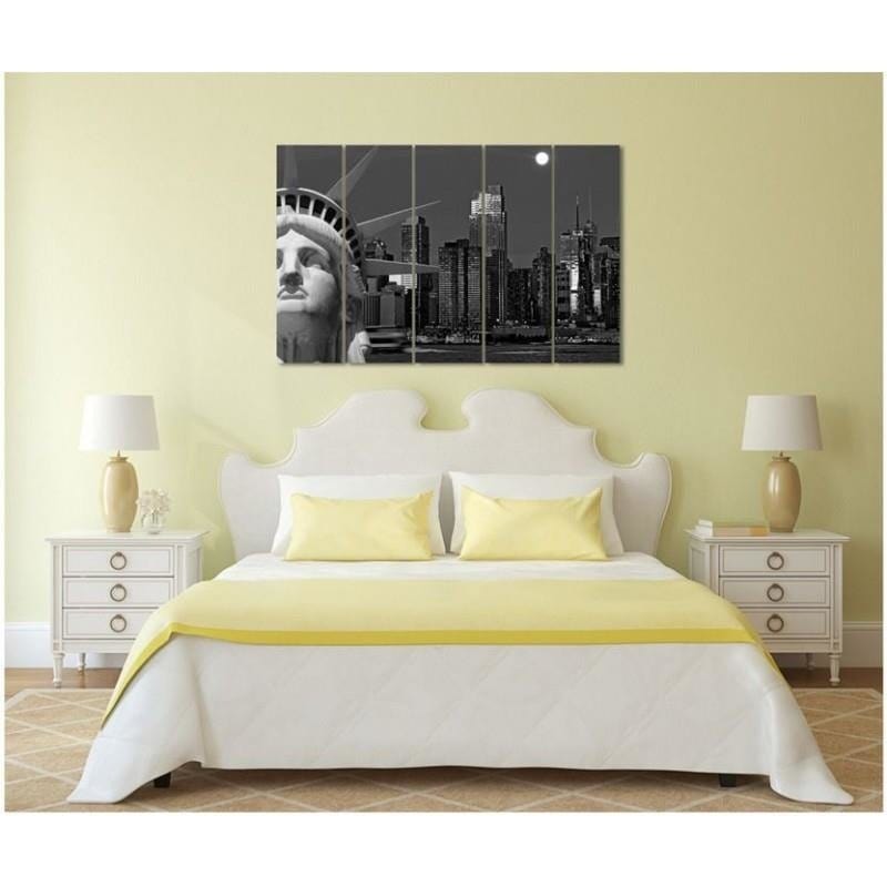 Kanva no 5 daļām - Type C, The Statue Of Liberty With City Views  Home Trends DECO