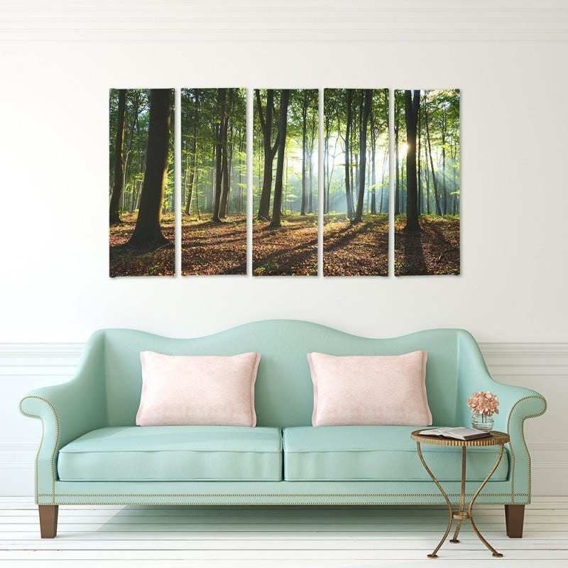 Kanva no 5 daļām - Type C, The Sun Rays In The Forest Home Trends DECO