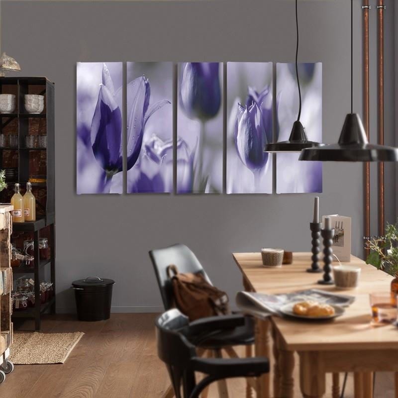 Kanva no 5 daļām - Type C, Ultramarine Tulips Home Trends DECO