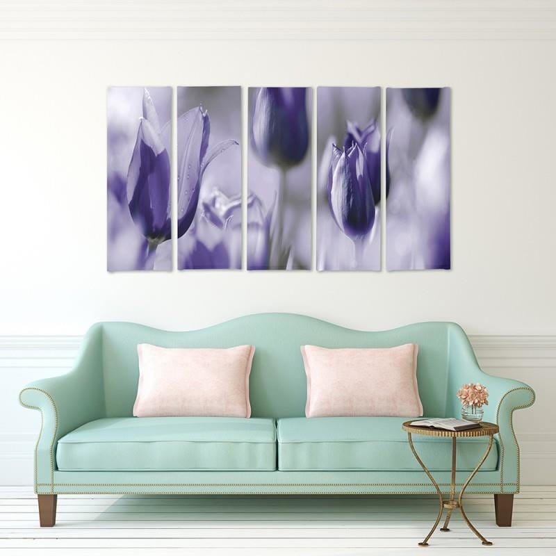 Kanva no 5 daļām - Type C, Ultramarine Tulips Home Trends DECO