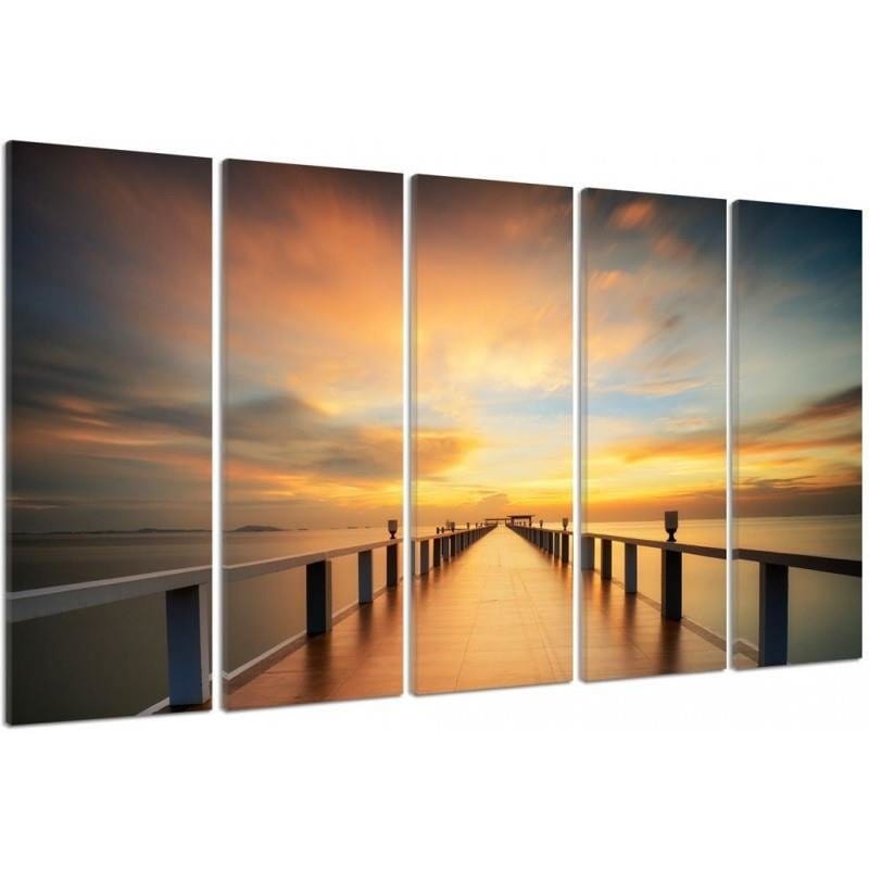 Kanva no 5 daļām - Type C, View Of The Sunset On The Pier Home Trends DECO