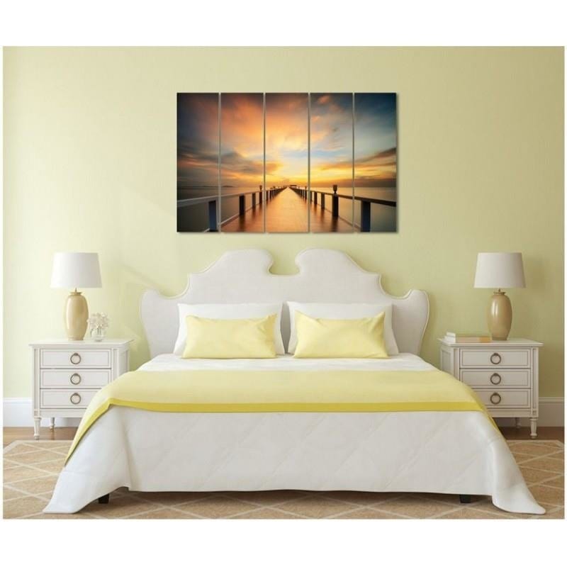 Kanva no 5 daļām - Type C, View Of The Sunset On The Pier Home Trends DECO