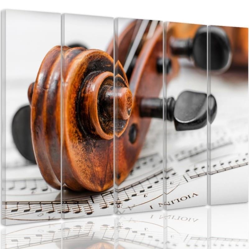 Kanva no 5 daļām - Type C, Violin On Music Sheet Home Trends DECO