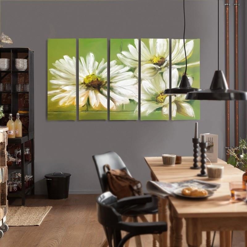 Kanva no 5 daļām - Type C, White Flowers Home Trends DECO