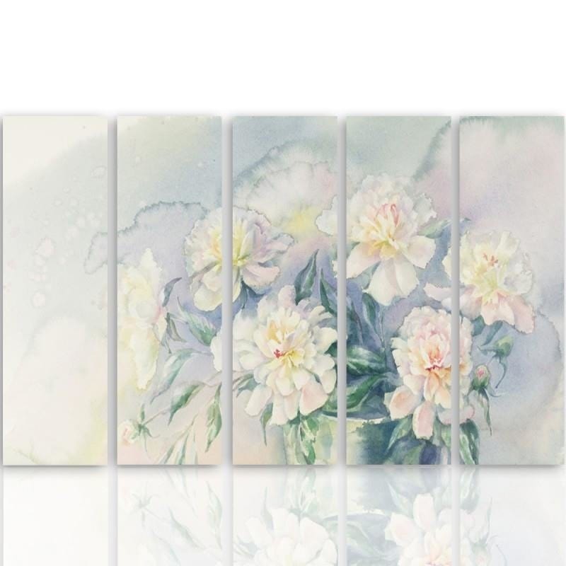 Kanva no 5 daļām - Type C, White Flowers In A Pot Home Trends DECO