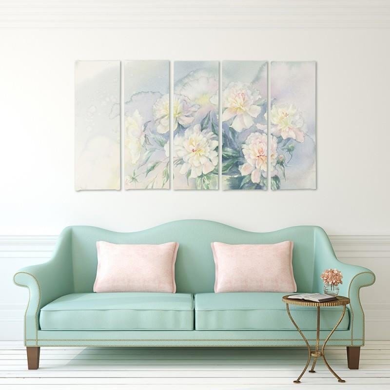 Kanva no 5 daļām - Type C, White Flowers In A Pot Home Trends DECO