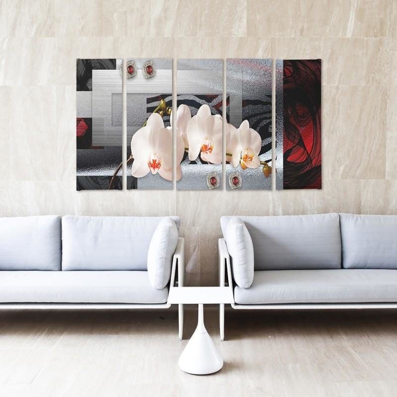 Kanva no 5 daļām - Type C, White Orchid Home Trends DECO