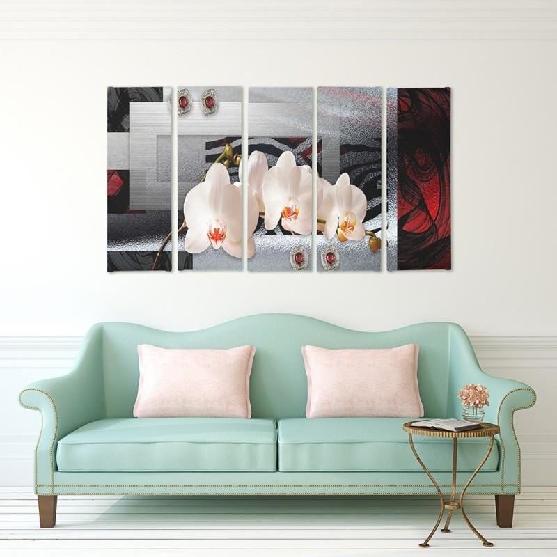 Kanva no 5 daļām - Type C, White Orchid Home Trends DECO