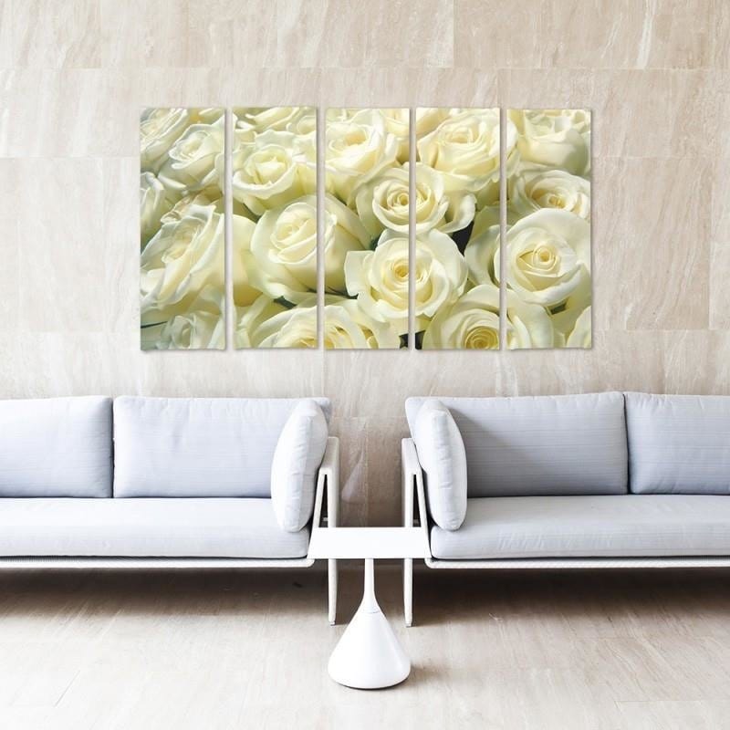 Kanva no 5 daļām - Type C, White Roses Home Trends DECO