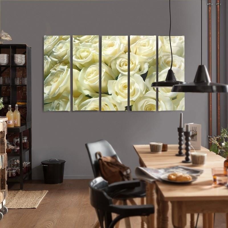 Kanva no 5 daļām - Type C, White Roses Home Trends DECO