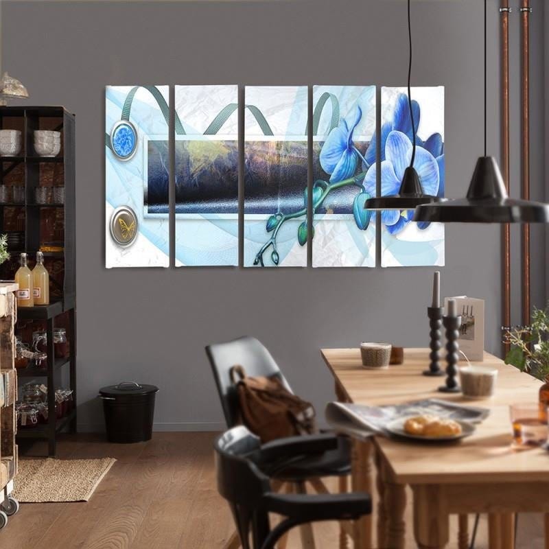 Kanva no 5 daļām - Type C, With Marsh Orchid Theme Home Trends DECO