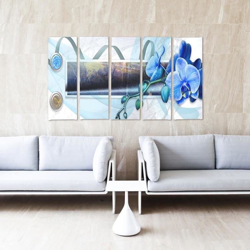 Kanva no 5 daļām - Type C, With Marsh Orchid Theme Home Trends DECO