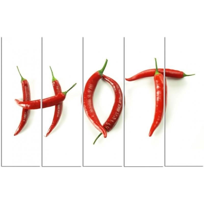Kanva no 5 daļām - Type C, With The Inscription Hot Chili Peppers Home Trends DECO