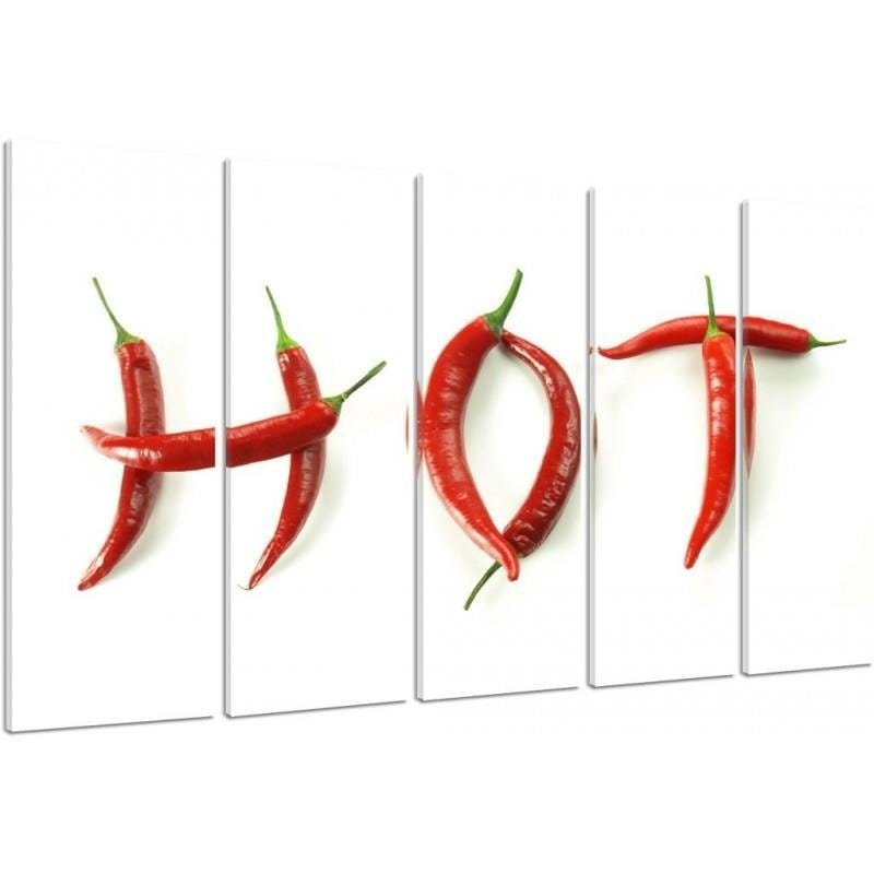 Kanva no 5 daļām - Type C, With The Inscription Hot Chili Peppers Home Trends DECO