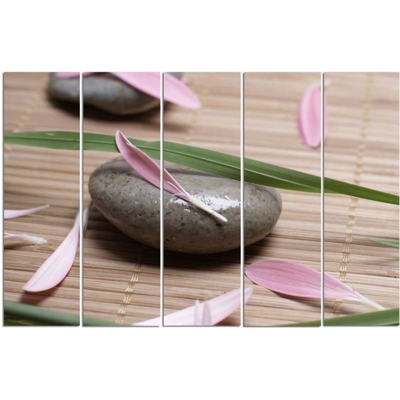 Kanva no 5 daļām - Type C, Zen Stone With Flower Petals Home Trends DECO