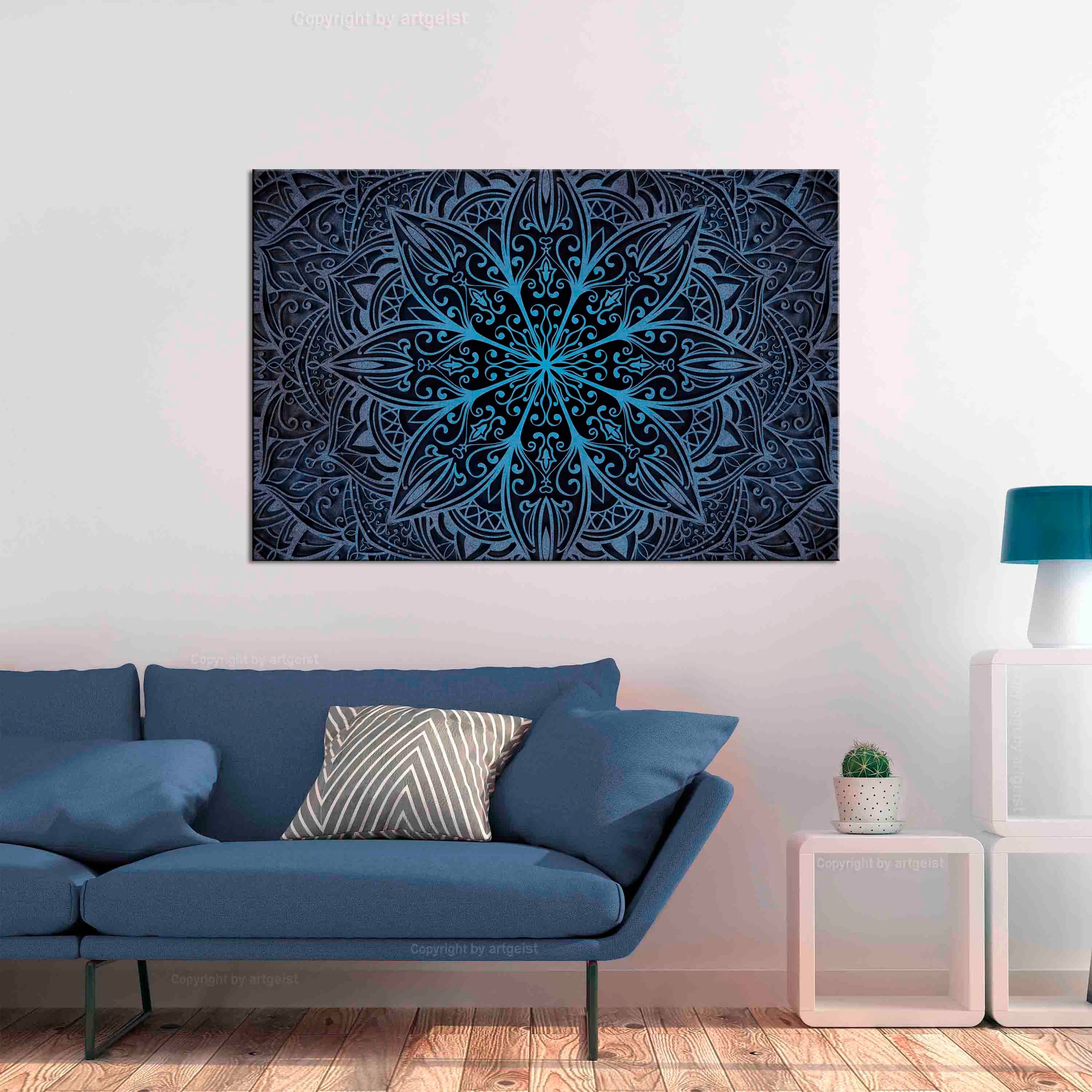Glezna - Oriental Flowers (1 Part) Narrow Blue Home Trends
