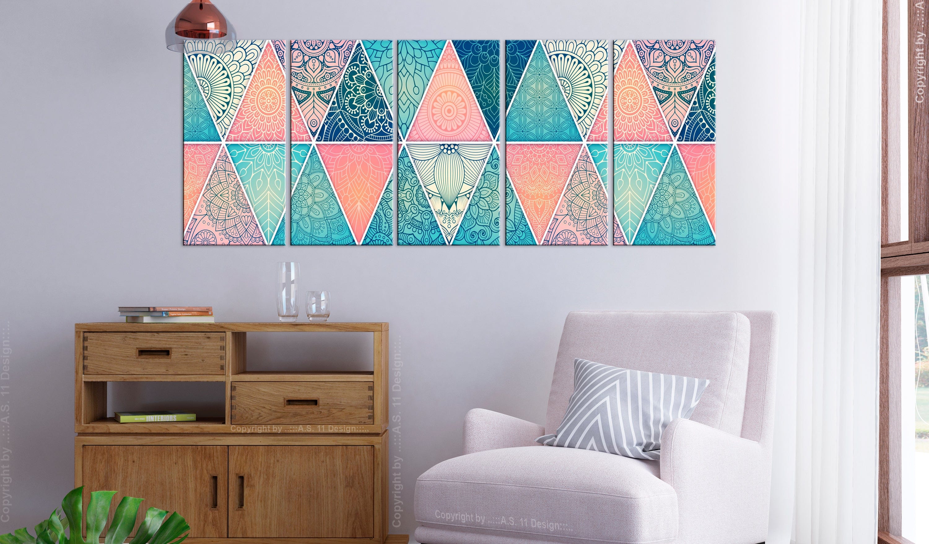 Glezna - Oriental Triangles (5 Parts) Narrow Home Trends
