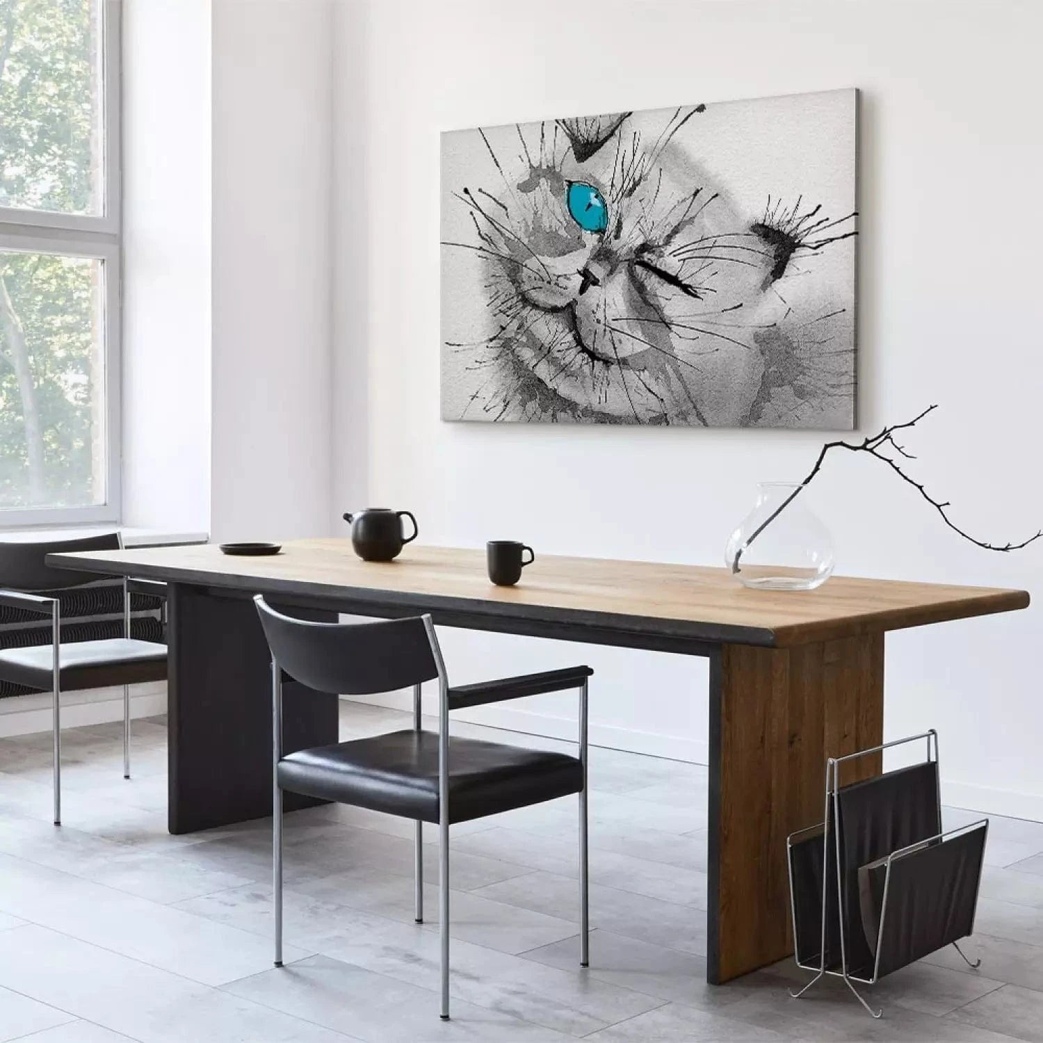 Kanva - Pelēks kaķis ar zilu aci, 123376 Home Trends