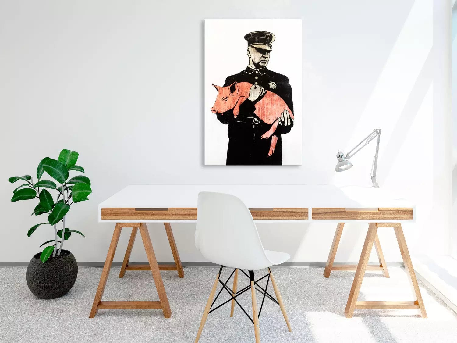 Kanva - Policists ar cūku (Banksy stilā), 132449 Home Trends