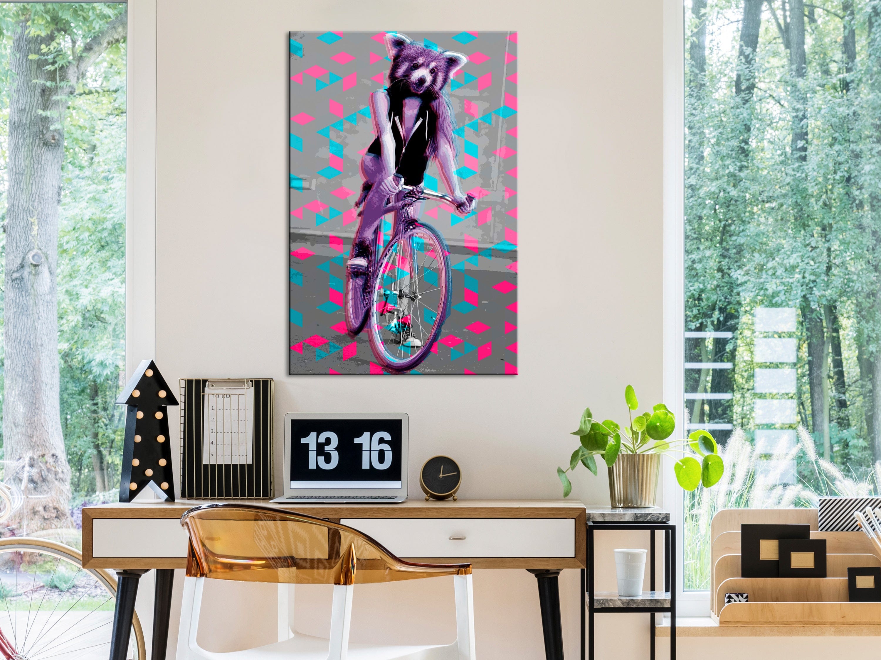 Glezna - Raccoon On The Bike (1 Part) Vertical Home Trends