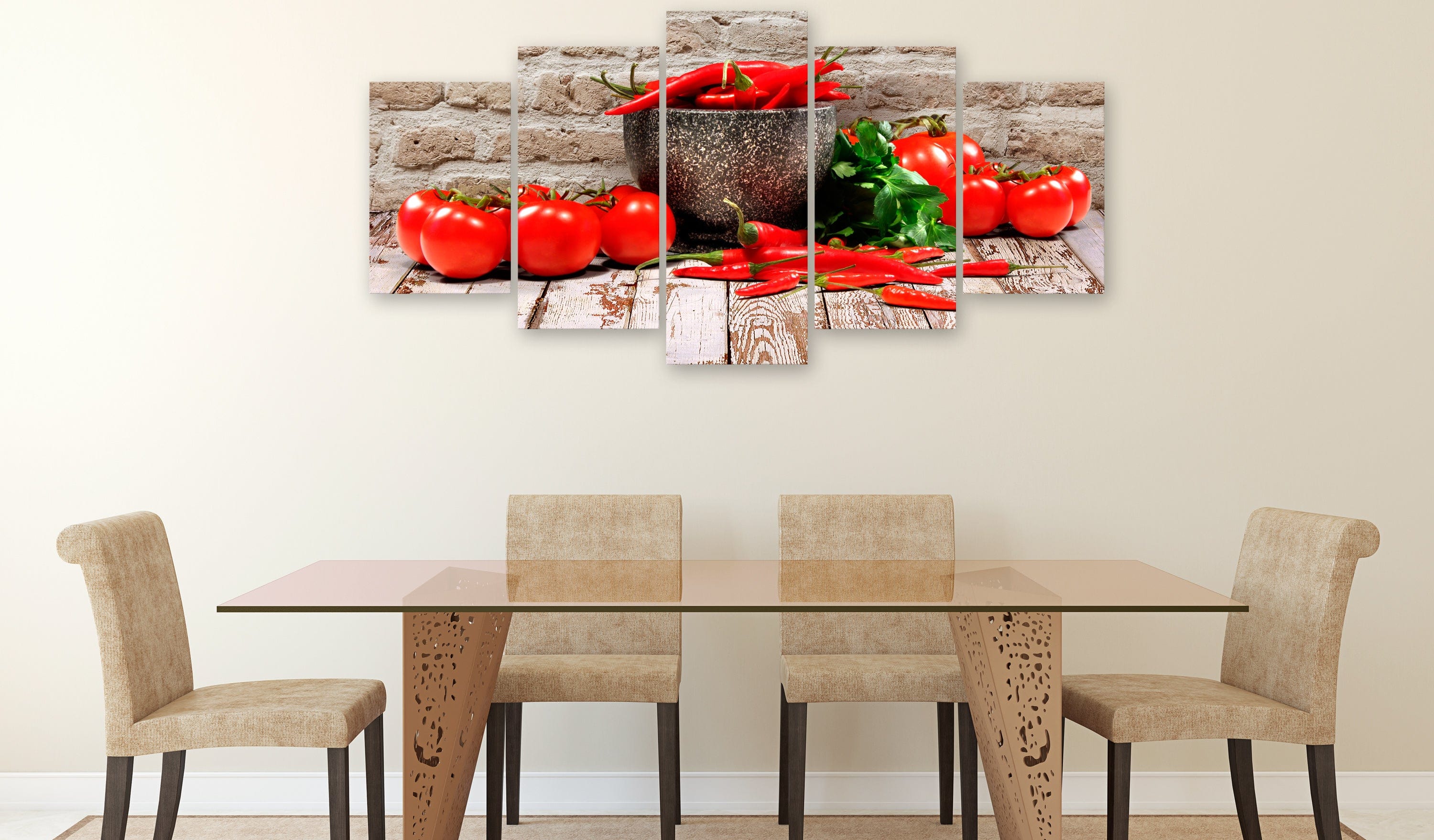 Glezna - Red Vegetables (5 Parts) Brick Wide Home Trends