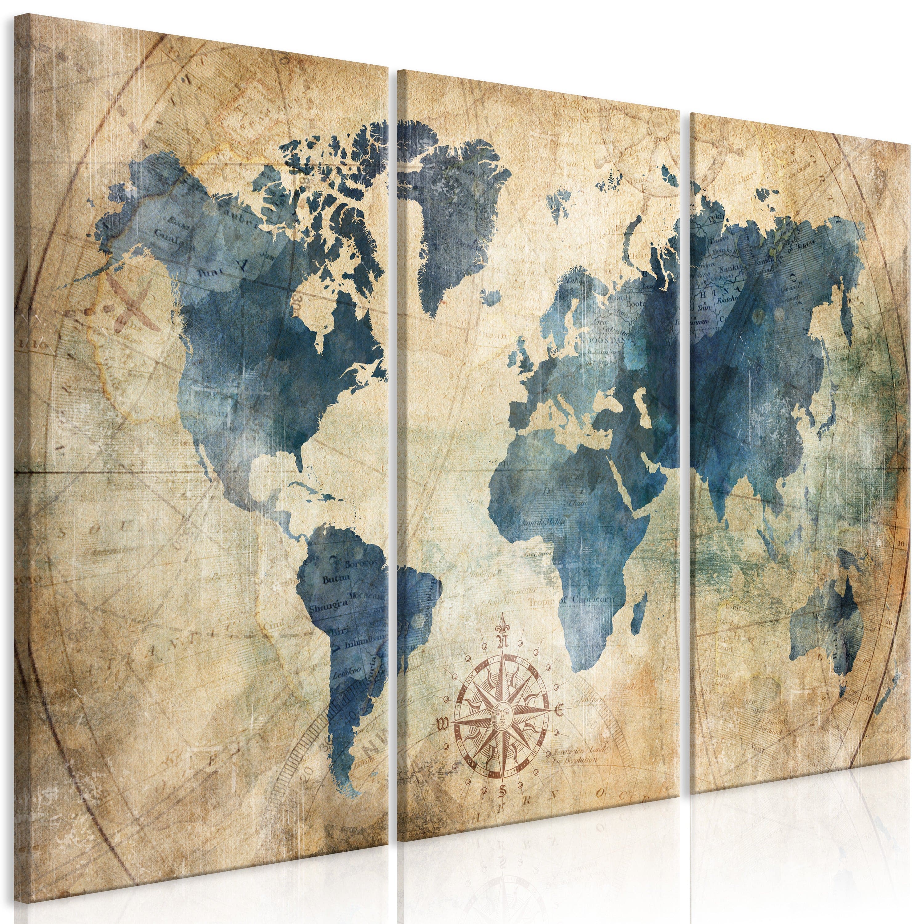 Glezna - Retro Map (3 Parts) Home Trends