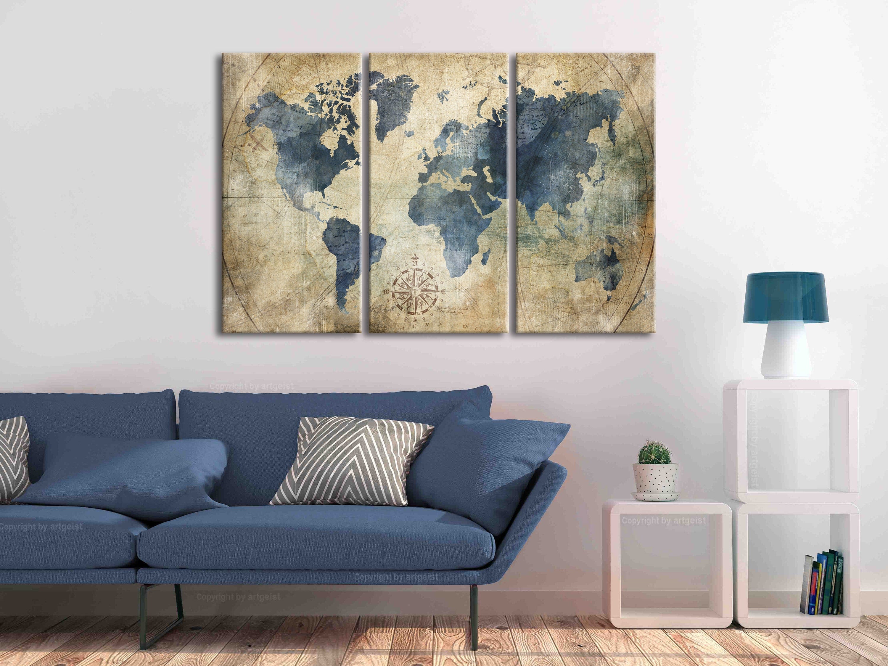 Glezna - Retro Map (3 Parts) Home Trends