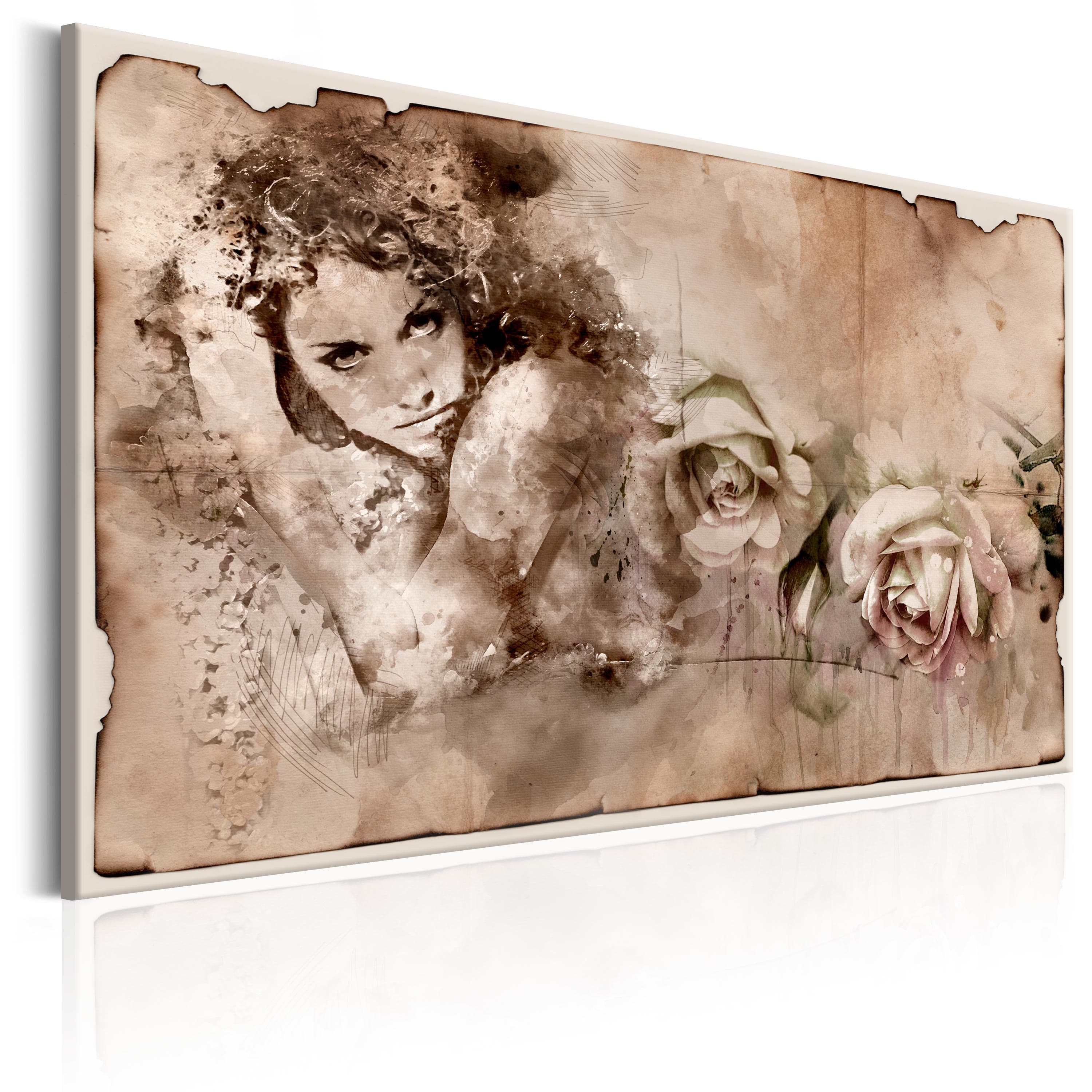 Glezna - Retro Style_ Woman and Roses Home Trends