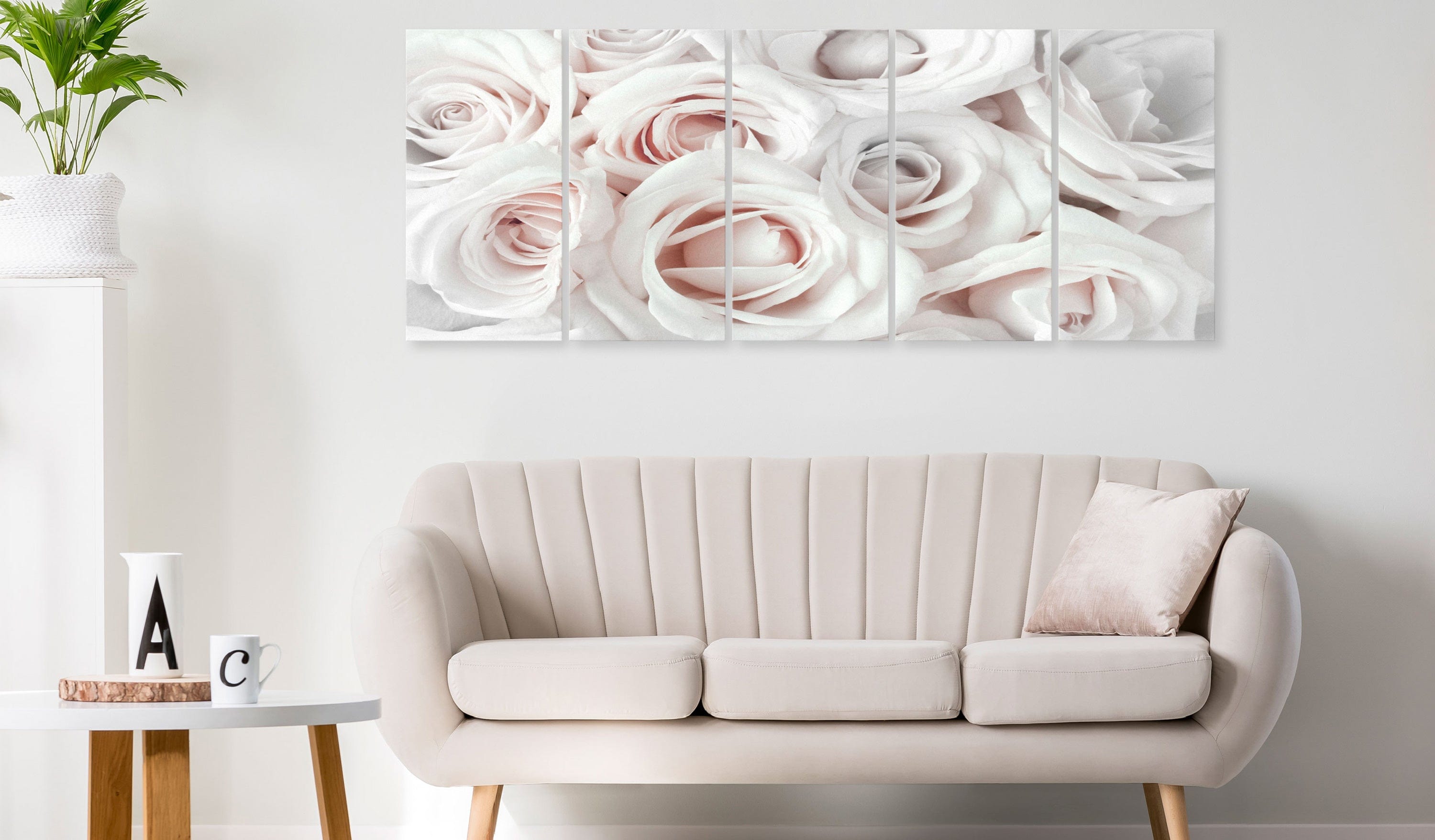 Glezna - Satīna roze (5 daļas) Šaura, rozā krāsā Home Trends