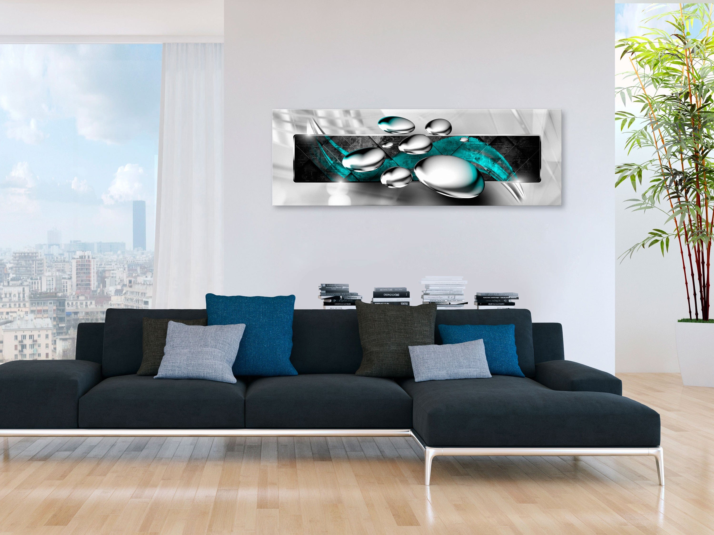 Glezna - Shiny Stones (1 Part) Narrow Turquoise Home Trends