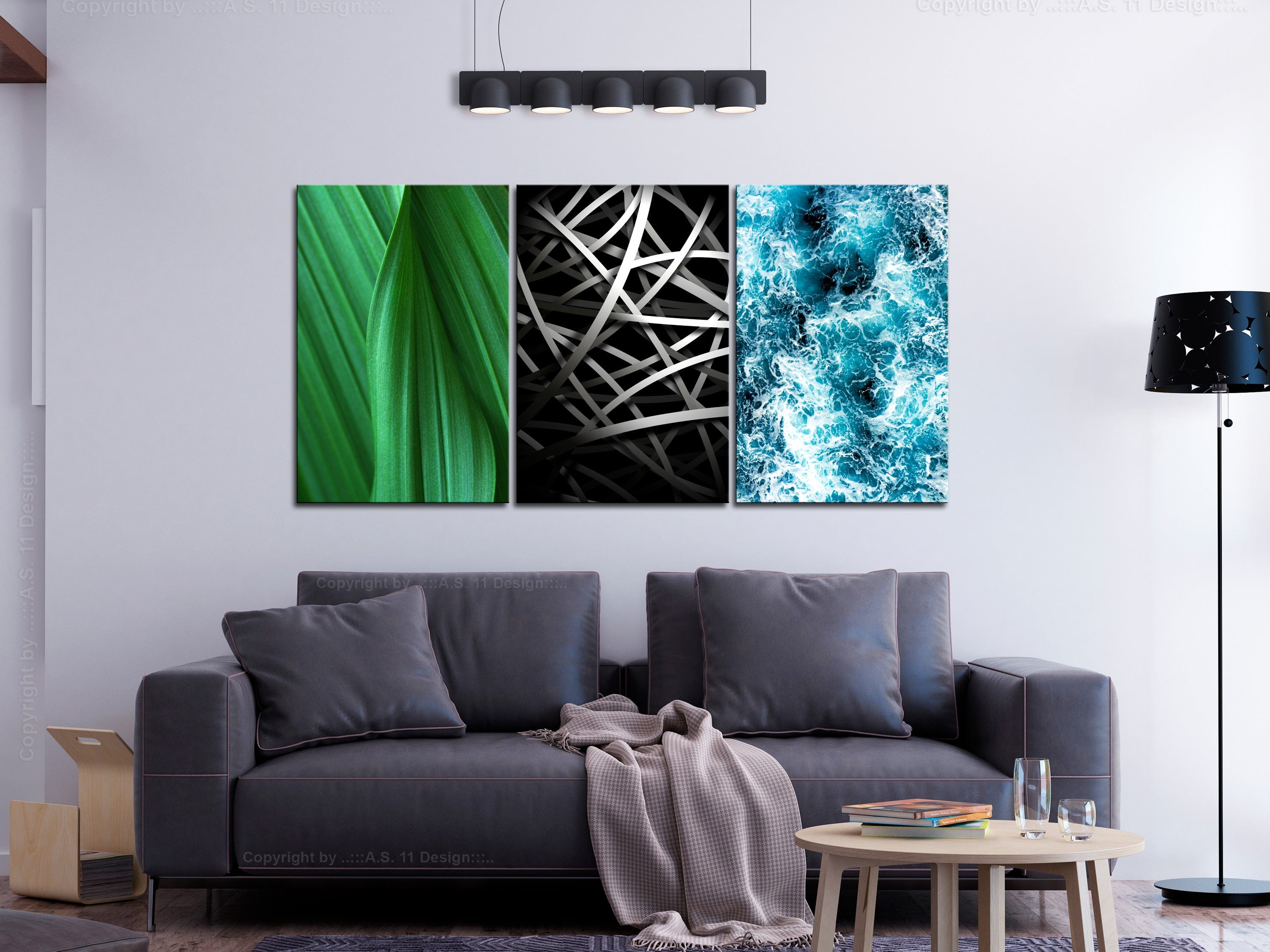 Glezna - Structures in Nature (3 Parts) 120x60 Home Trends