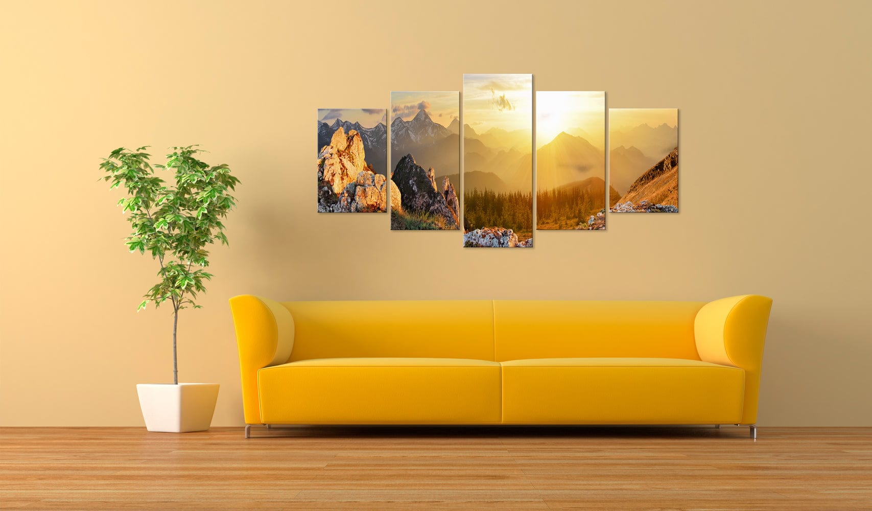 Glezna - Sun Salutation (5 Parts) Wide 225x100 Home Trends