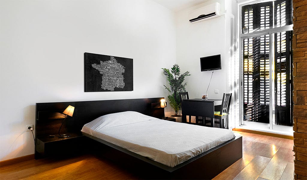 Glezna - Text map of France on the black background Home Trends