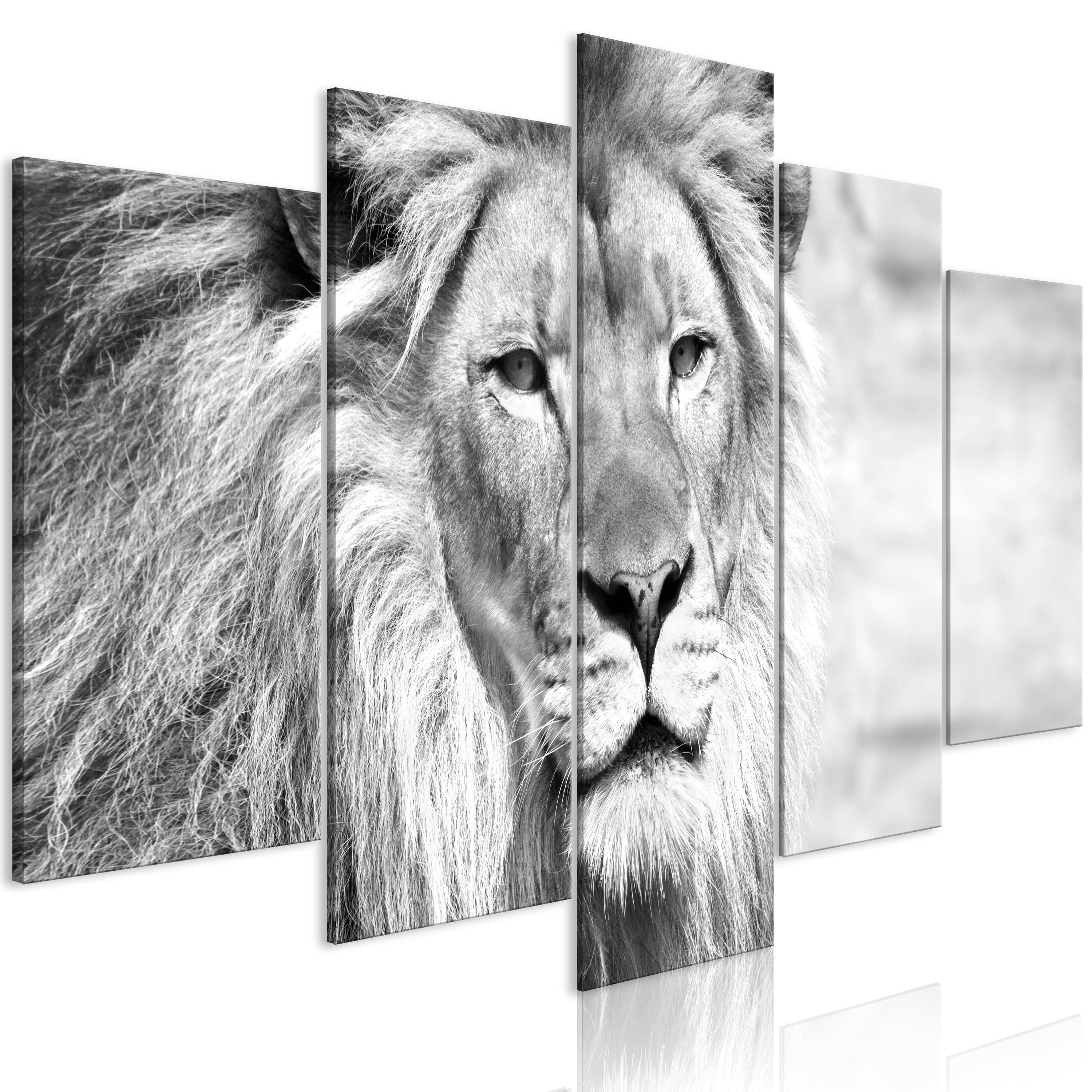 Glezna - The King of Beasts (5 Parts) Wide Black and White Home Trends