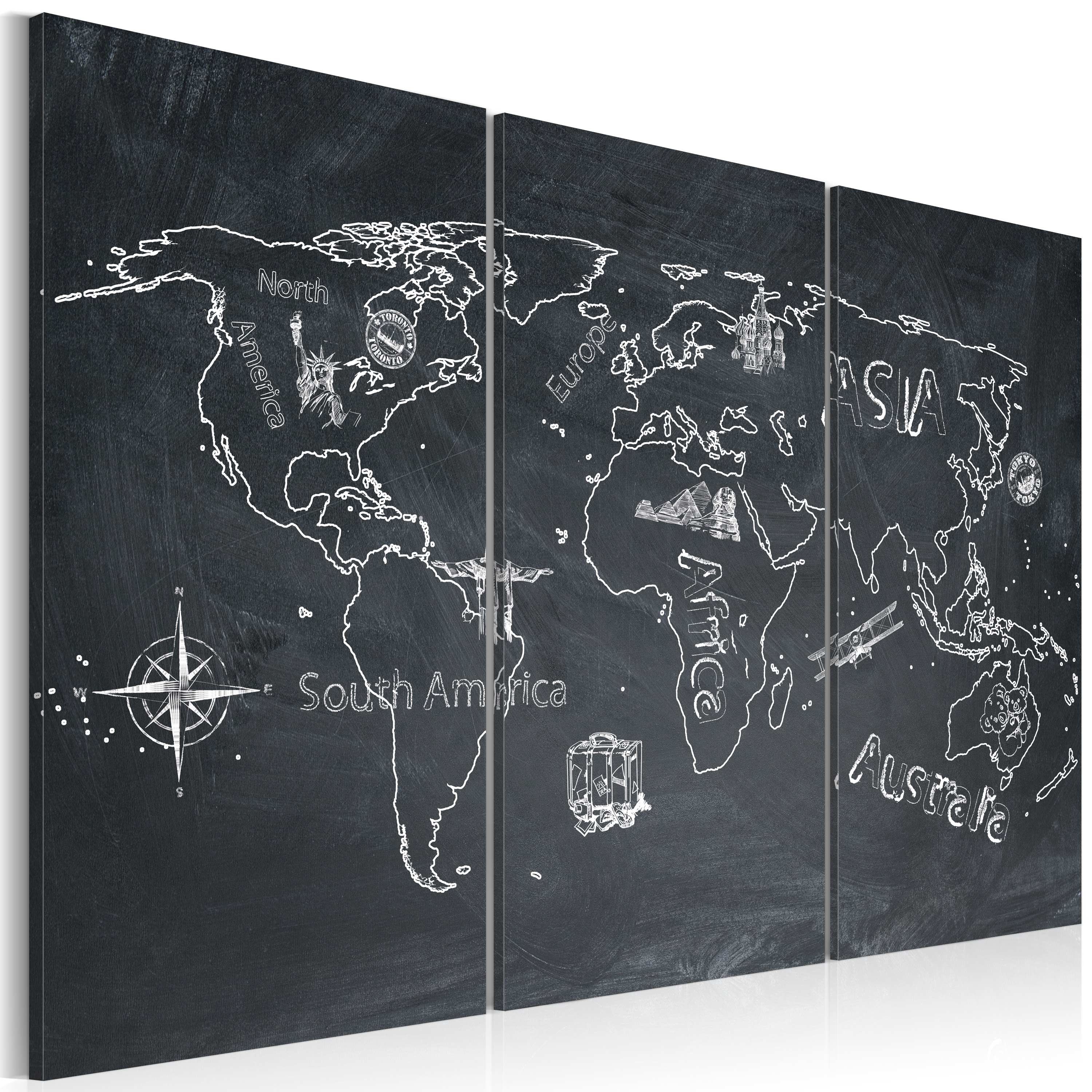 Glezna - Travel broadens the mind - triptych Home Trends