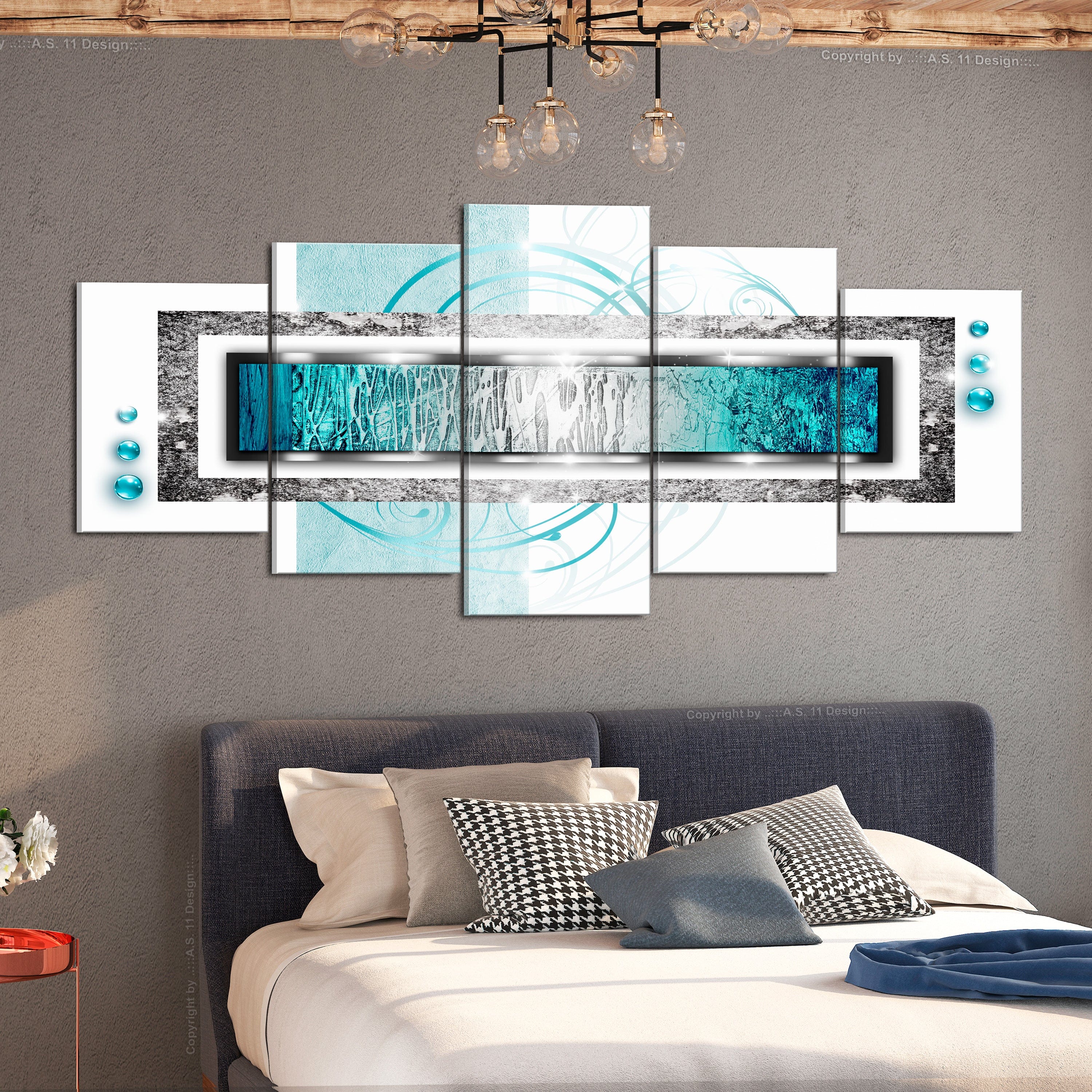 Glezna - Turquoise blizzard (5 Parts) Wide 225x100 Home Trends