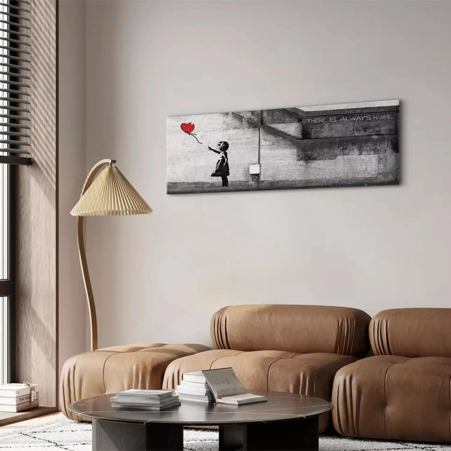 Kanva - Vienmēr ir cerība, Banksy stilā - 123184 (pelēkā un sarkanā krāsā) Home Trends