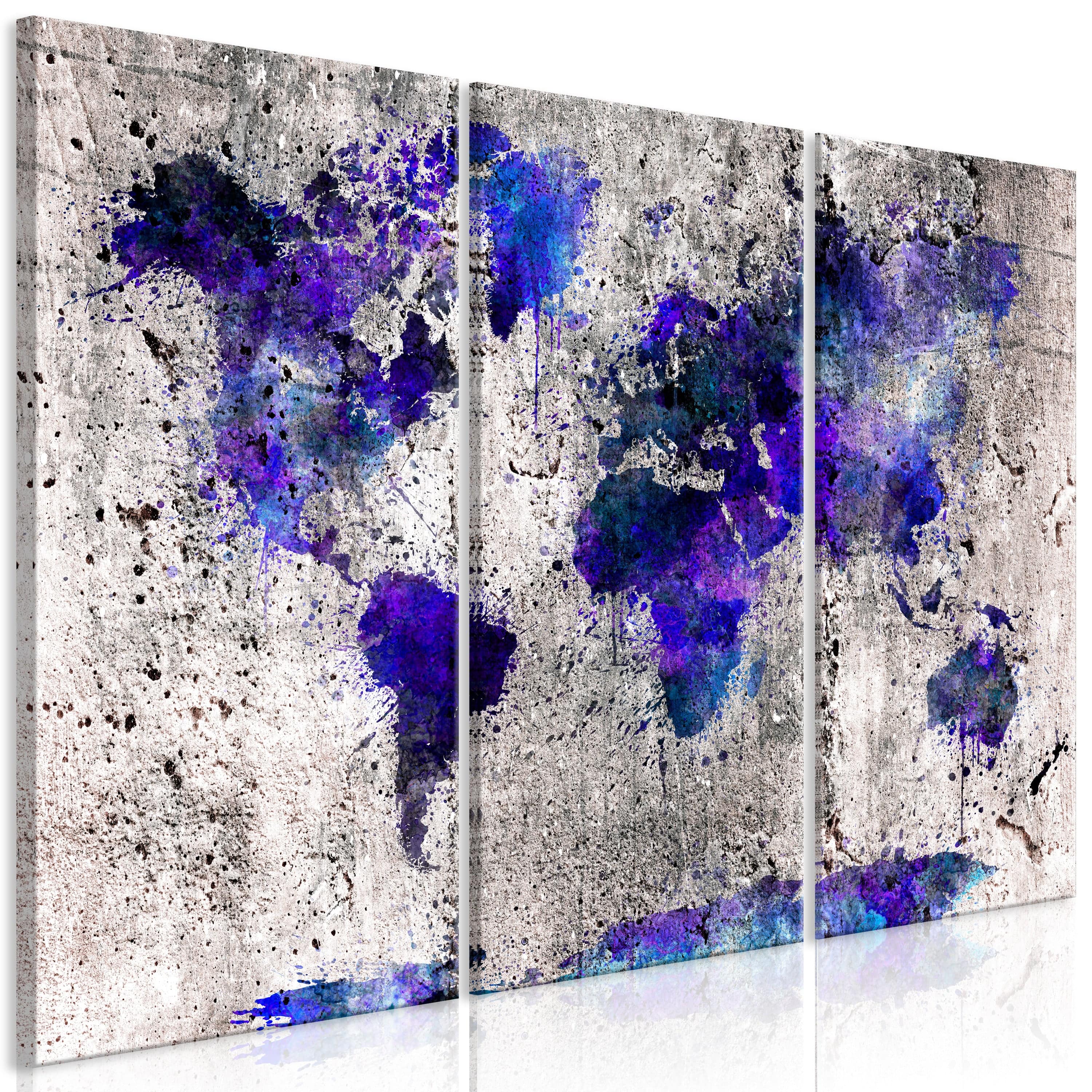 Glezna - World Map_ Ink Blots (3 Parts) Home Trends
