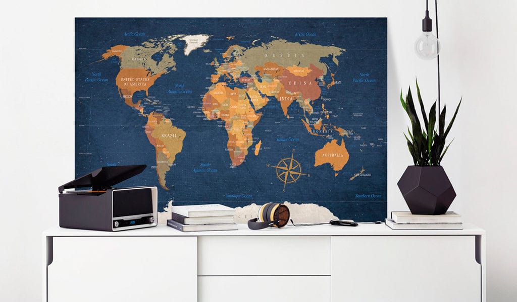 Glezna - World Map_ Ink Oceans Home Trends